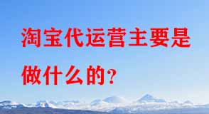 淘寶代運(yùn)營(yíng)主要是做什么的